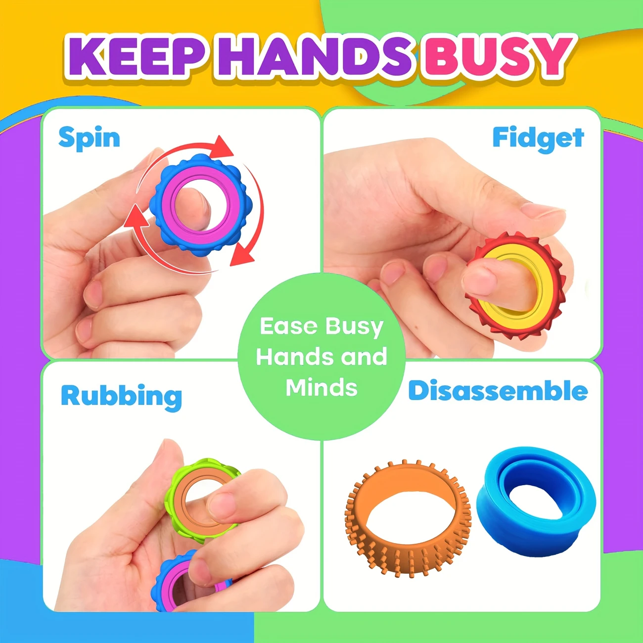 Fidget Sensorische Draairingen - Afbeelding 2